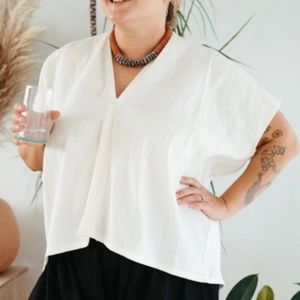 Miranda Bennett Everyday Top - White Bubble Cotton size 3